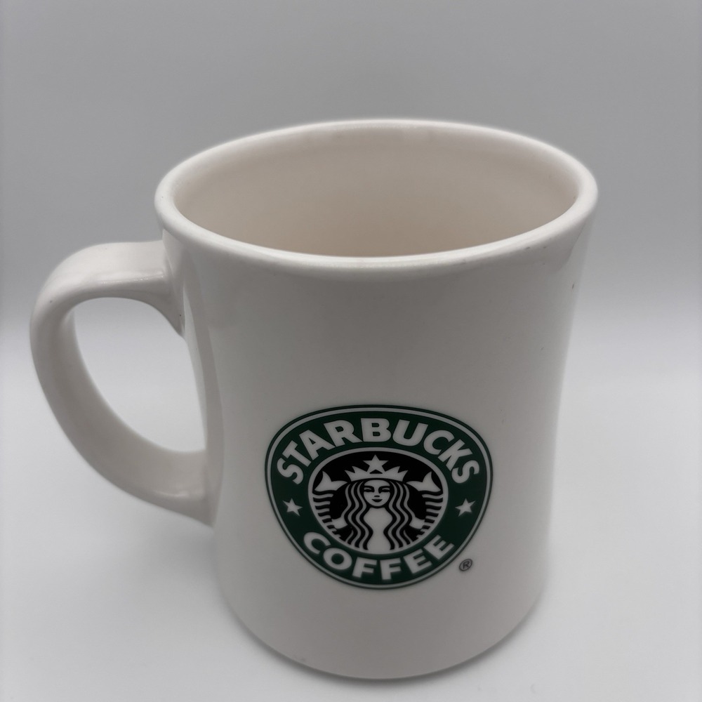 2008 Starbucks Coffee Mug 16oz Dual Logo Siren‎ Brown Green Vintage Rare